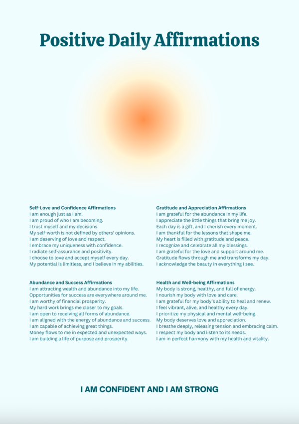 daily positive affirmation poster